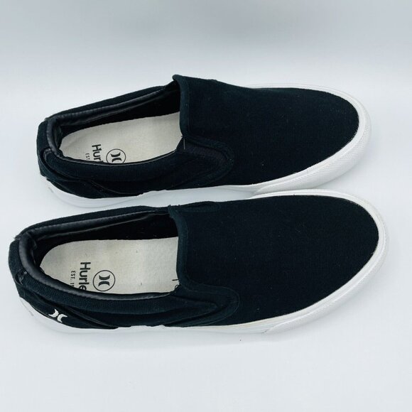 Hurley Shoes Mens Size 8 M Black Arlo Canvas Slip On Sneakers Comfort Shoe - Picture 3 of 11